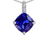 Original Star K™ Large 12mm Cushion Cut Simulated Tanzanite Pendant
