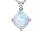 Original Star K™ Large 12mm Cushion Cut Created Opal Pendant