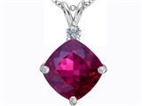 Original Star K™ Large 12mm Cushion Cut Created Ruby Pendant