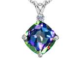Original Star K™ Large 12mm Cushion Cut Rainbow Mystic Topaz Pendant