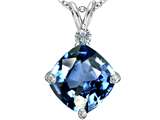 Original Star K™ Large 12mm Cushion Cut Simulated Aquamarine Pendant