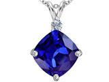 Original Star K™ Large 12mm Cushion Cut Simulated Tanzanite Pendant