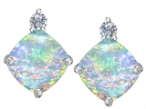 Original Star K™ 7mm Cushion Cut Created Opal Earring Studs