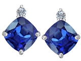 Original Star K™ 7mm Cushion Cut Created Sapphire Earring Studs
