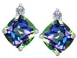 Original Star K™ 7mm Cushion Cut Rainbow Mystic Topaz Earring Studs