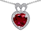 Original Star K™ Heart Shape Created Ruby Pendant