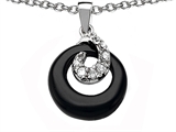 Original Star K™ Round Simulated Onyx Pendant