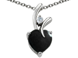 Original Star K™ Heart Shape 8mm Simulated Black Onyx Pendant