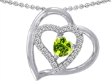 Original Star K™ Heart Shape Genuine Peridot Pendant