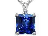 Original Star K™ Large 12mm Square Cut Created Sapphire Pendant