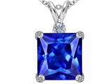 Original Star K™ Large 12mm Square Cut Simulated Tanzanite Pendant
