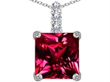 Original Star K™ Large 12mm Square Cut Created Ruby Pendant