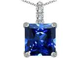 Original Star K™ Large 12mm Square Cut Created Sapphire Pendant