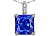 Original Star K™ Large 12mm Square Cut Simulated Tanzanite Pendant