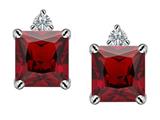 Original Star K™ 7mm Square Cut Created Ruby Earring Studs
