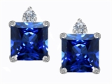 Original Star K™ 7mm Square Cut Created Sapphire Earring Studs
