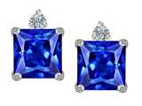 Original Star K™ 7mm Square Cut Simulated Tanzanite Earring Studs