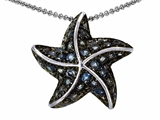 Original Star K™ Starfish Pendant With Round Simulated Blue Topaz