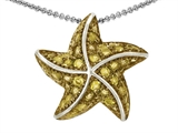 Original Star K™ Starfish Pendant With Round Simulated Citrine