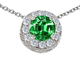 Original Star K™ Round Simulated Emerald Pendant