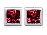 Original Star K™ 8mm Square Cut Created Ruby Earring Studs