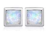 Original Star K™ 8mm Square Cut Created Opal Earring Studs