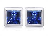 Original Star K™ 8mm Square Cut Created Sapphire Earring Studs