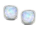Original Star K™ 8mm Cushion Cut Created Opal Earring Studs
