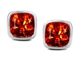 Original Star K™ 8mm Cushion Cut Simulated Mexican Orange Fire Opal Earring Studs