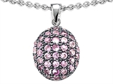Original Star K™ Oval Puffed Pendant with Created Pink Sapphire
