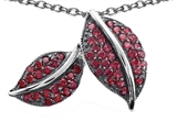Original Star K™ Nature Lover Leaf Pendant with Created Ruby