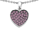 Original Star K™ Heart Shape Love Pendant with Created Pink Sapphire