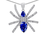 Original Star K™ Spider Pendant With Pear Shape Created Sapphire