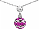 Original Star K™ Created Pink Sapphire Ball Pendant
