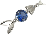 Original Star K™ Fish Pendant With Round Created Sapphire