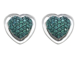 Original Star K™ Heart Shape Love Earrings with Simulated Emerald