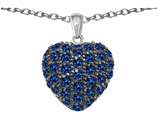 Original Star K™ Puffed Heart Love Pendant with Created Sapphire