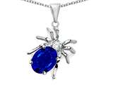 Original Star K™ Spider Pendant With 9x7mm Oval Created Sapphire
