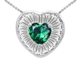 Original Star K™ Heart Shape Simulated Emerald Pendant