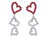 Original Star K™ Dangling Heart with Created Ruby Heart Earrings