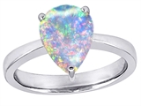 Original Star K™ Large Pear Shape Solitaire Engagement Ring with Created Opal