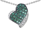 Original Star K™ Heart Shape Love Pendant With Simulated Emerald