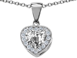 Original Star K™ 8mm Heart Shape White Topaz Heart Pendant