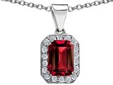 Original Star K™ Emerald Octagon Cut Created Ruby Pendant