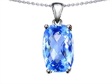 Tommaso Design™ 8x6mm Cushion Octagon Cut Genuine Blue Topaz Pendant