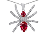Original Star K™ Spider Pendant With Pear Shape Created Ruby