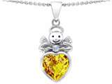Original Star K™ Love Angel Pendant With 10mm Simulated Citrine Heart
