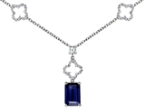 Original Star K™ Emerald Cut Created Sapphire Necklace