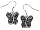 Original Star K™ Black and White Cubic Zirconia Butterfly Earrings