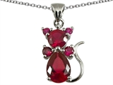Original Star K™ Cat Pendant With Created Ruby